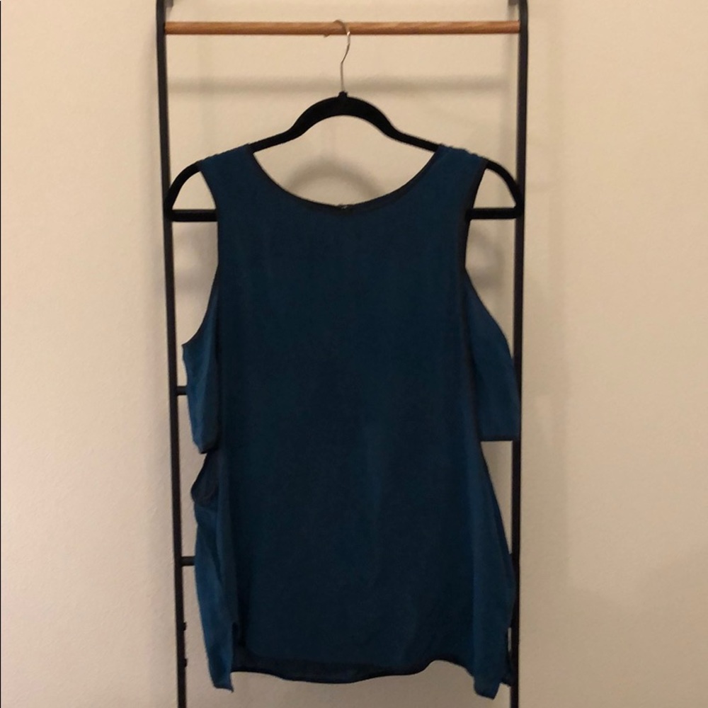 Lou & Grey blue silk double layer tank